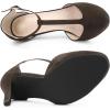 imageAllegra K Womens Rounded Toe Stiletto Heel TStrap Dress PumpsCoffee