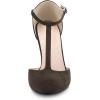 imageAllegra K Womens Rounded Toe Stiletto Heel TStrap Dress PumpsCoffee