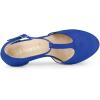 imageAllegra K Womens Rounded Toe Stiletto Heel TStrap Dress PumpsDeep Blue
