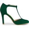 imageAllegra K Womens Rounded Toe Stiletto Heel TStrap Dress PumpsGreen