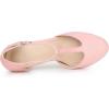 imageAllegra K Womens Rounded Toe Stiletto Heel TStrap Dress PumpsPink