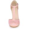 imageAllegra K Womens Rounded Toe Stiletto Heel TStrap Dress PumpsPink
