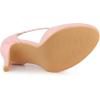 imageAllegra K Womens Rounded Toe Stiletto Heel TStrap Dress PumpsPink