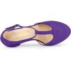 imageAllegra K Womens Rounded Toe Stiletto Heel TStrap Dress PumpsPurple