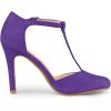 imageAllegra K Womens Rounded Toe Stiletto Heel TStrap Dress PumpsPurple