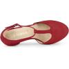 imageAllegra K Womens Rounded Toe Stiletto Heel TStrap Dress PumpsRed
