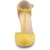 imageAllegra K Womens Rounded Toe Stiletto Heel TStrap Dress PumpsYellow
