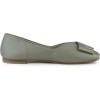 imageAllegra K Womens Squared Toe Comfortable Slip on Round Buckle Ballet FlatsGreen