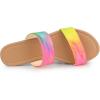 imageAllegra K Womens Tie Dye Open Toe Slides Slippers Slip on Flats Slides SandalsBlue Pink