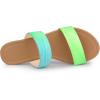 imageAllegra K Womens Tie Dye Open Toe Slides Slippers Slip on Flats Slides SandalsFluorescent Green
