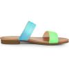 imageAllegra K Womens Tie Dye Open Toe Slides Slippers Slip on Flats Slides SandalsFluorescent Green