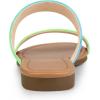 imageAllegra K Womens Tie Dye Open Toe Slides Slippers Slip on Flats Slides SandalsFluorescent Green