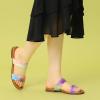 imageAllegra K Womens Tie Dye Open Toe Slides Slippers Slip on Flats Slides SandalsYellow