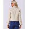 imageAllegra K Womens Turn Down Collar Long Sleeve Single Breasted Outwear Winter Pea CoatBeige