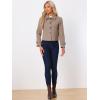 imageAllegra K Womens Turn Down Collar Long Sleeve Single Breasted Outwear Winter Pea CoatDark Beige