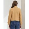 imageAllegra K Womens Turn Down Collar Long Sleeve Single Breasted Outwear Winter Pea CoatKhaki
