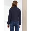 imageAllegra K Womens Turn Down Collar Long Sleeve Single Breasted Outwear Winter Pea CoatNavy Blue