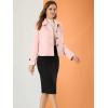 imageAllegra K Womens Turn Down Collar Long Sleeve Single Breasted Outwear Winter Pea CoatPink