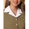 imageAllegra K Womens Vintage Button Down Shirt Dress Notch Lapel Short Sleeve Belted Office Mini Short DressesBrown