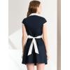 imageAllegra K Womens Vintage Button Down Shirt Dress Notch Lapel Short Sleeve Belted Office Mini Short DressesNavy Blue