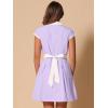 imageAllegra K Womens Vintage Button Down Shirt Dress Notch Lapel Short Sleeve Belted Office Mini Short DressesPurple