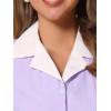 imageAllegra K Womens Vintage Button Down Shirt Dress Notch Lapel Short Sleeve Belted Office Mini Short DressesPurple