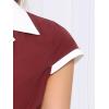 imageAllegra K Womens Vintage Button Down Shirt Dress Notch Lapel Short Sleeve Belted Office Mini Short DressesWine Red