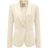 imageAllegra K Womens Halloween Christmas Office Coat Solid Shawl Collar 1 Button Velvet BlazerBeige White