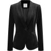 imageAllegra K Womens Halloween Christmas Office Coat Solid Shawl Collar 1 Button Velvet BlazerBlack