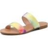 imageAllegra K Womens Tie Dye Open Toe Slides Slippers Slip on Flats Slides SandalsYellow