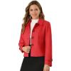 imageAllegra K Womens Turn Down Collar Long Sleeve Single Breasted Outwear Winter Pea CoatRed