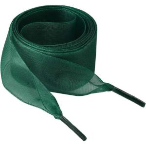 imageAllegra K 2 Pairs Flat Snow Yarn Shoelaces 25cm4cm Wide Transparent Shoe Laces for SneakersDark Green