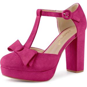 imageAllegra K Womens Mary Janes Platform Pumps Halloween Costumes Chunky Heels Dress ShoesHot Pink