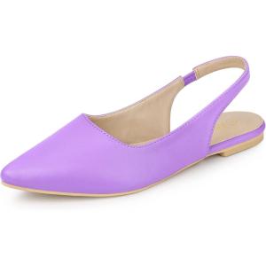 imageAllegra K Womens Pointed Toe Pumps Slingback Flat PumpsLavender