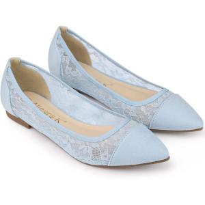 imageAllegra K Womens Pointed Toe Slip On Mesh FlatsBlue Flower