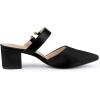 imageAllegra K Womens Pointed Toe Chunky Heel Dress Mules PumpsBlack