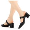 imageAllegra K Womens Pointed Toe Chunky Heel Dress Mules PumpsBlack