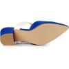 imageAllegra K Womens Pointed Toe Chunky Heel Dress Mules PumpsBlue White