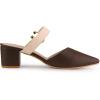 imageAllegra K Womens Pointed Toe Chunky Heel Dress Mules PumpsBrown