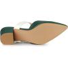 imageAllegra K Womens Pointed Toe Chunky Heel Dress Mules PumpsGreen White