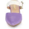 imageAllegra K Womens Pointed Toe Chunky Heel Dress Mules PumpsPurple White