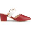 imageAllegra K Womens Pointed Toe Chunky Heel Dress Mules PumpsRed White