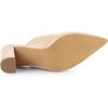 imageAllegra K Womens Pointed Toe Chunky Heels Slides MulesBeige