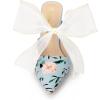 imageAllegra K Womens Pointed Toe Lace Bow Floral Printed Stiletto Heels MulesBlue