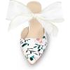 imageAllegra K Womens Pointed Toe Lace Bow Floral Printed Stiletto Heels MulesWhite