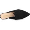 imageAllegra K Womens Slip on Pointed Toe Chunky Heels Slide MulesBlack