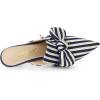 imageAllegra K Womens Stripe Bow Slip on Stiletto Heel Slides MulesDeep Blue