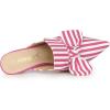 imageAllegra K Womens Stripe Bow Slip on Stiletto Heel Slides MulesHot Pink