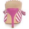 imageAllegra K Womens Stripe Bow Slip on Stiletto Heel Slides MulesHot Pink