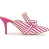 imageAllegra K Womens Stripe Bow Slip on Stiletto Heel Slides MulesHot Pink